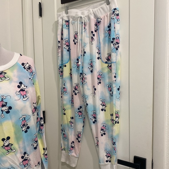 Disney Mickey Mouse All Over Print Long Sleeve Pajama Sleep/ Lounge Set | XL - Picture 12 of 15